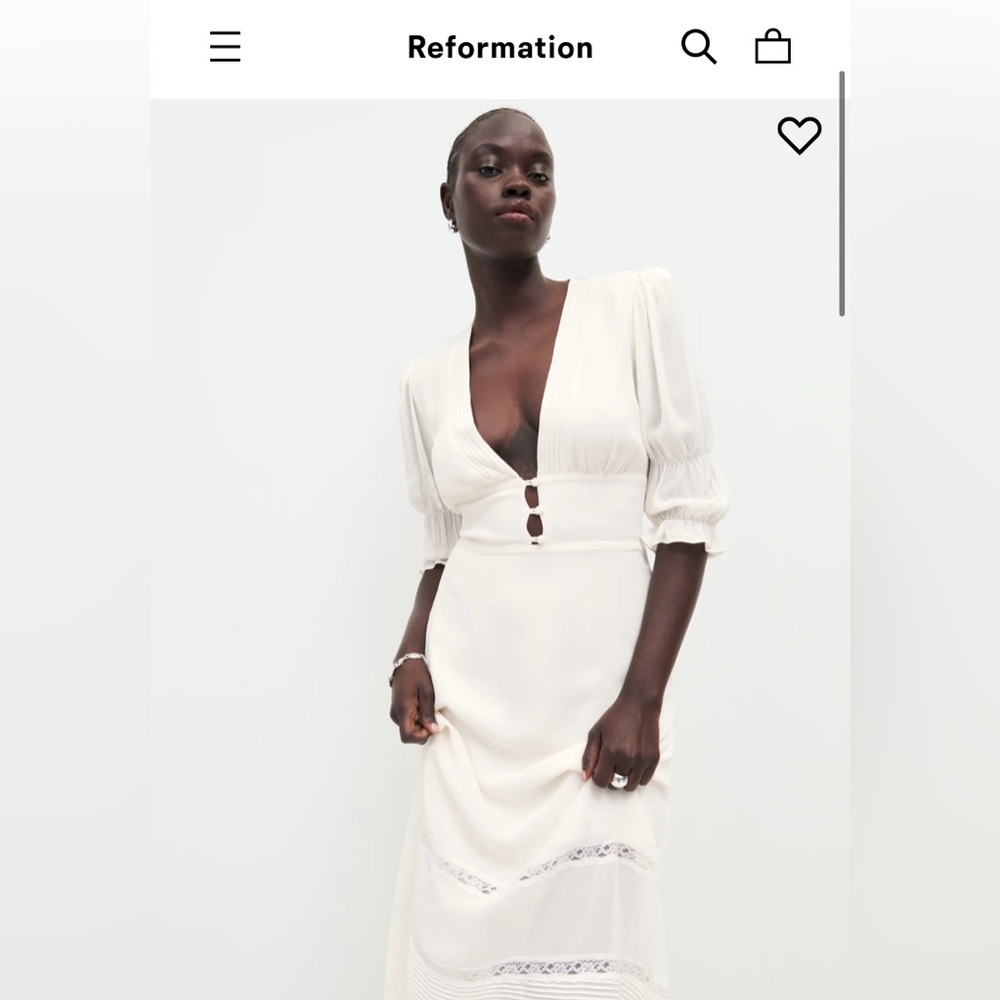 Reformation Ginny Dress Ivory - Size 4